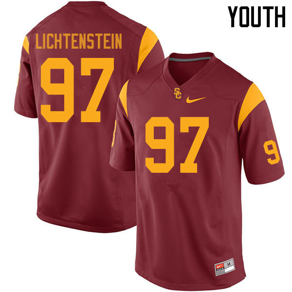 Youth #97 Jacob Lichtenstein USC Trojans College Football Jerseys Sale-Cardinal